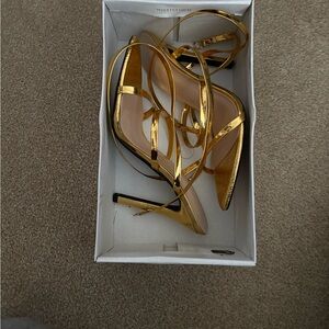 Gold Strappy Heels